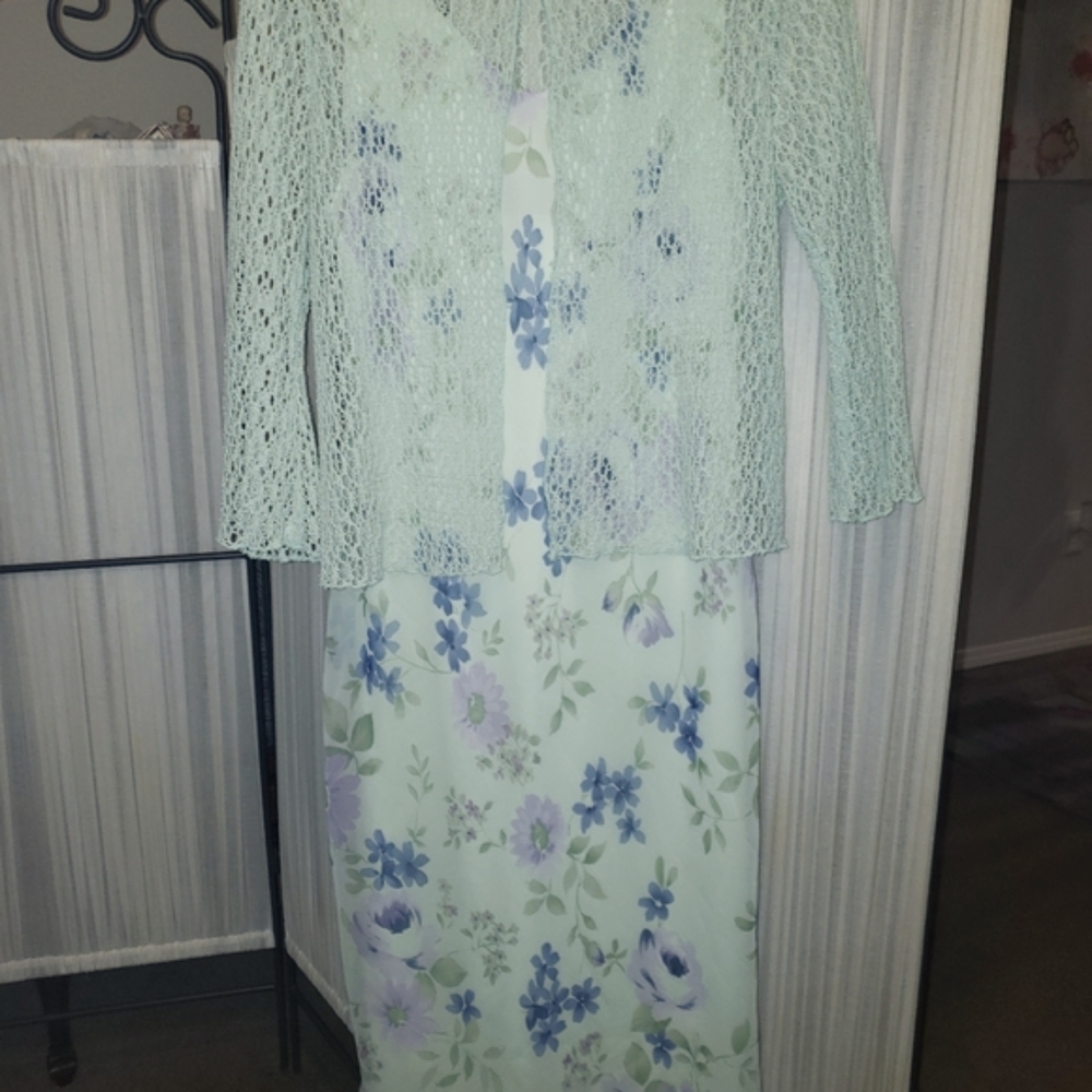 2Pc Sundresswith Open Knit Sweater - M - Picture 2 of 8